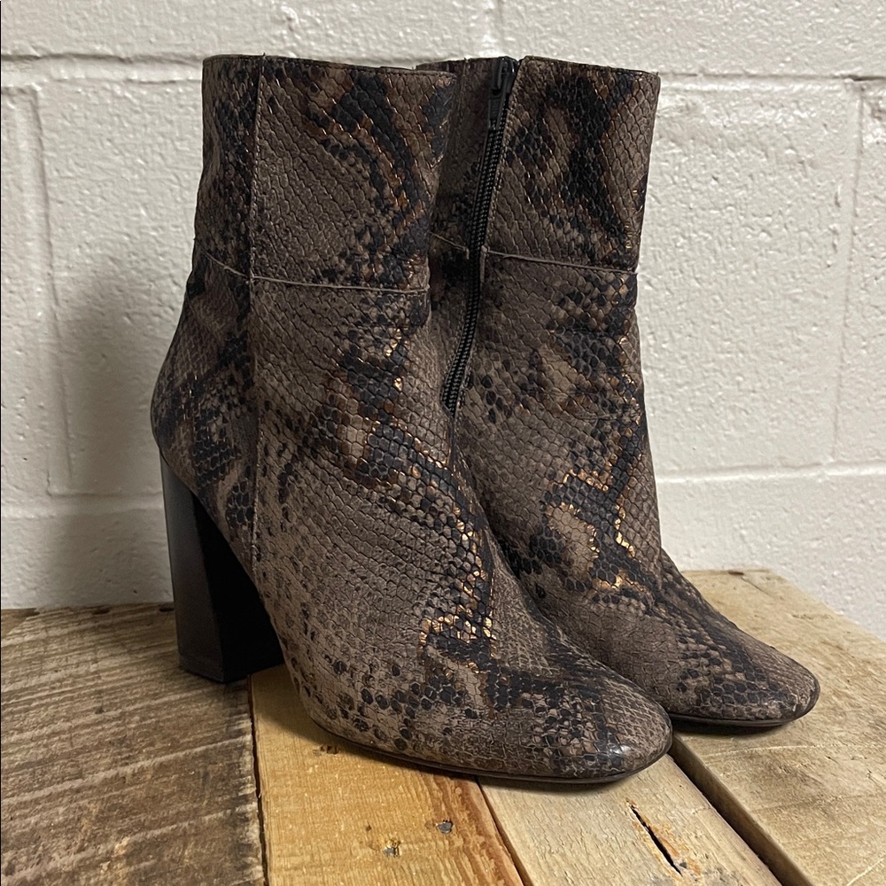 Free People Textured Heeled Boots - Dark Brown